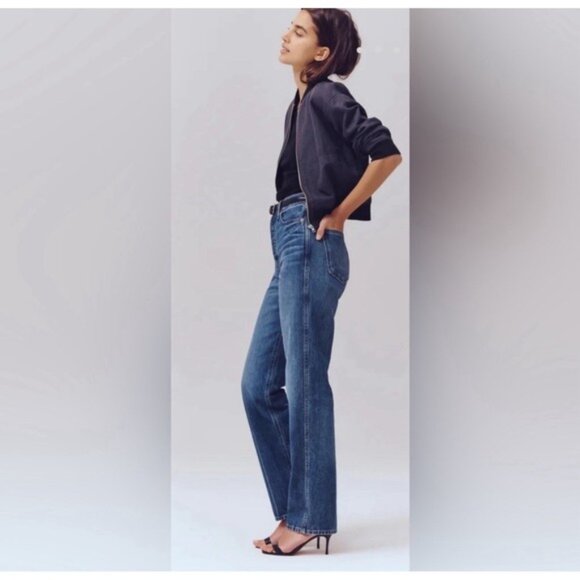 NWT ALEX MILL Women's CARLA Jeans 33 Straight Vintage Dark Indigo USA🇺🇸MADE - Picture 4 of 16